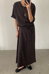 Strap Waist Rib Dress