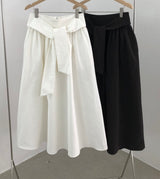 Waist Tie A-Line Skirt