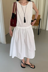 Drawstring Waist Gathered Dress