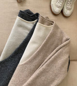 Cashmere Double Knit, women's cashmere blend V neck sweater