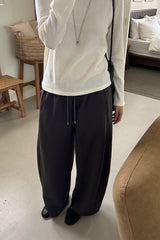 Comma Banding Pants in Charcoal, women's banded wide leg pants