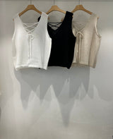 Reversible V-Neck Sleeveless Knit