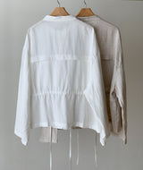 Pocket Linen Shirring Jacket