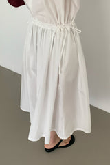Drawstring Waist Gathered Dress