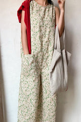 Pure Linen Sleeveless Jumpsuit