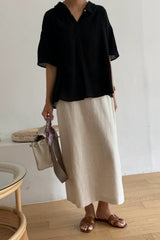 Button Linen Yoru Blouse