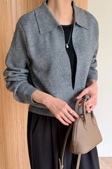 Deep V Collar Double Knit