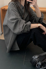 Moburn Stripe Wrap Shirt