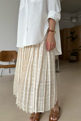 Check Pleat Banded Skirt