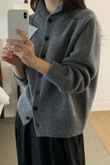 Superfine Wool Button Cardigan