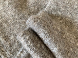 Rabbit Wool Zip Up in Brown, women's knit zip up cardigan