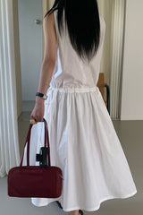 Drawstring Waist Gathered Dress