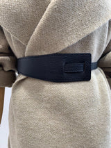 Wide Shawl Collar Knit Coat (separate belt included)