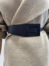 Wide Shawl Collar Knit Coat (separate belt included)