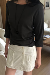 Boatneck Elbow Sleeve Tee
