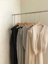 Summer Cardigan Pleat Set