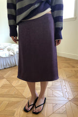 Blanc Midi Skirt in Purple, women's lined midi skirt