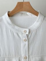 Pocket Linen Shirring Jacket
