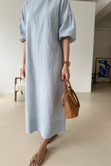 Puff Sleeve Linen Dress