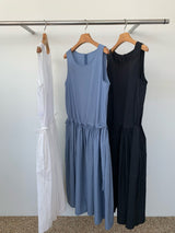 Drawstring Waist Gathered Dress