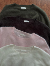 Cashmere Round Sweater, cashmere wool silk crewneck sweater