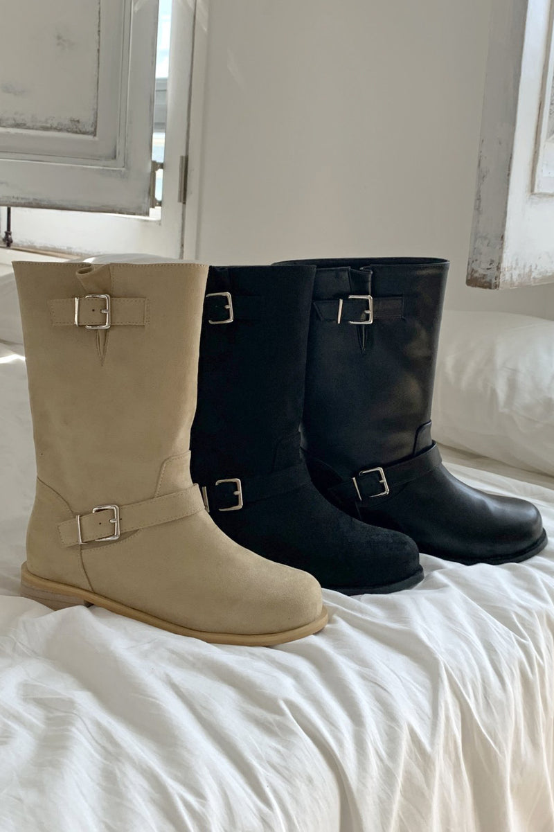 Suede Buckle Boot