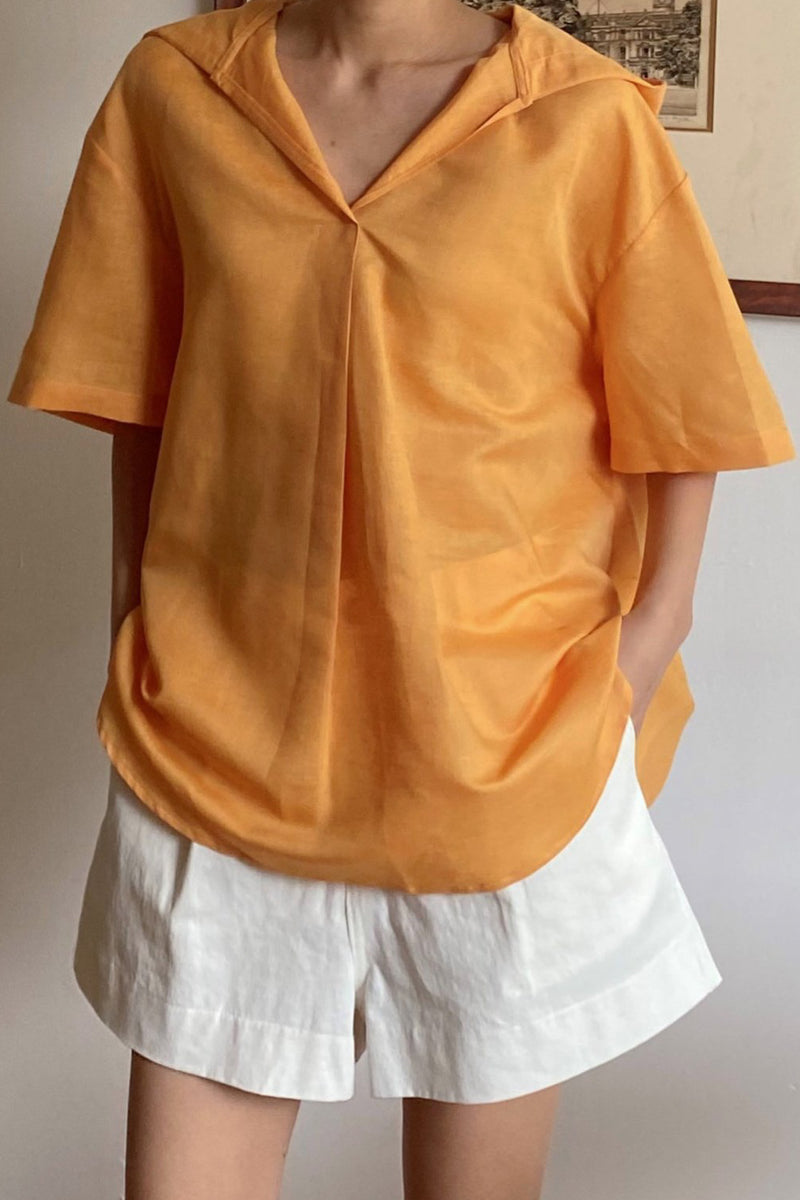 Hoodie Linen Blouse