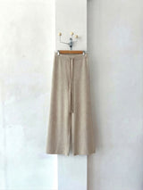 Delight Knit Pants in Beige, women's knit wide leg banding pants