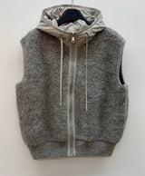 Boucle Hood Zip-Up Vest
