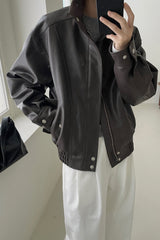 Leather Bomber Jacket