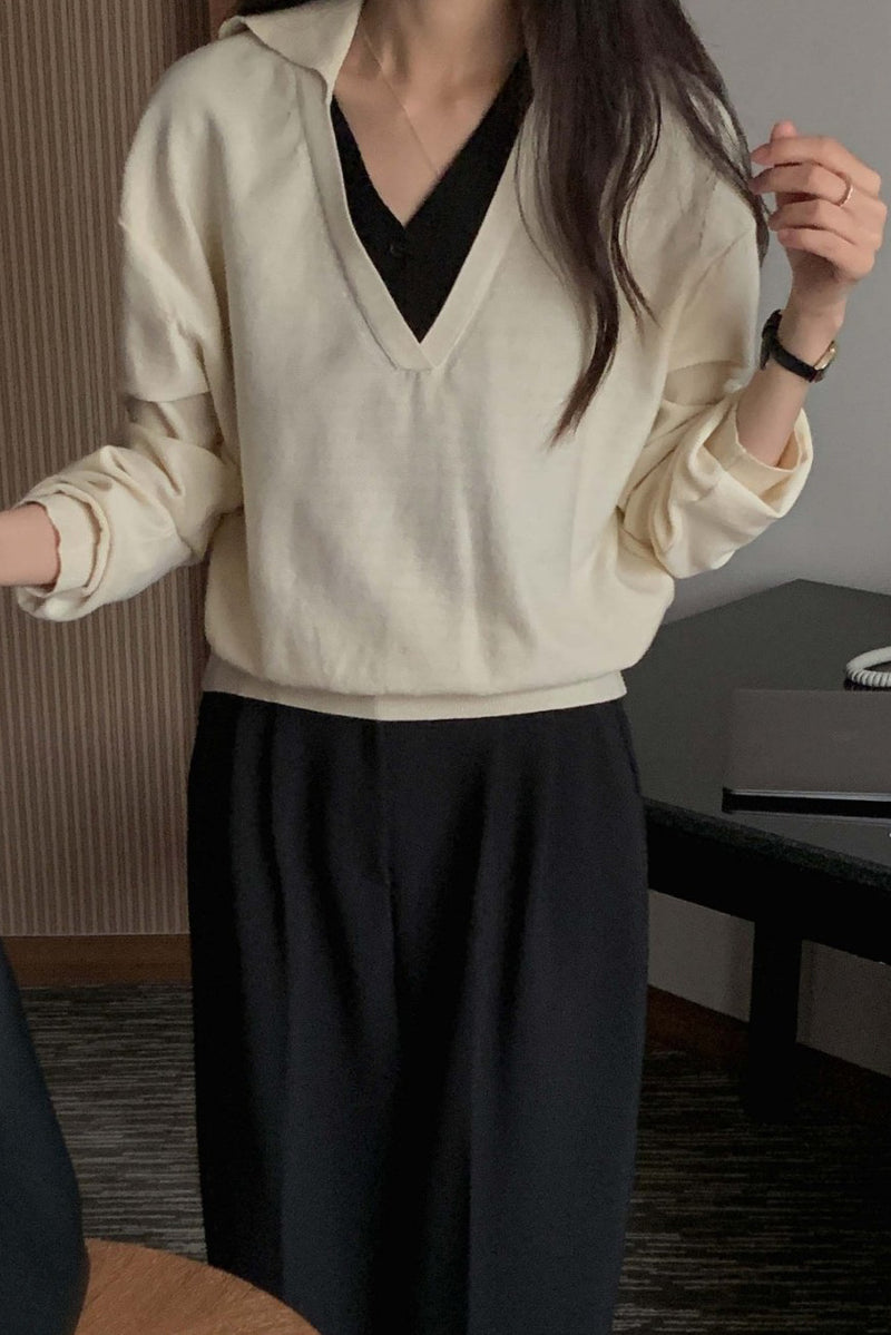 Double Collar Knit