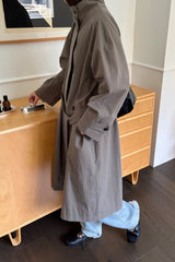 Modern High Collar Trench