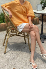 Hoodie Linen Blouse