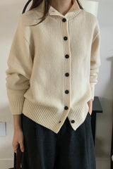 Superfine Wool Button Cardigan