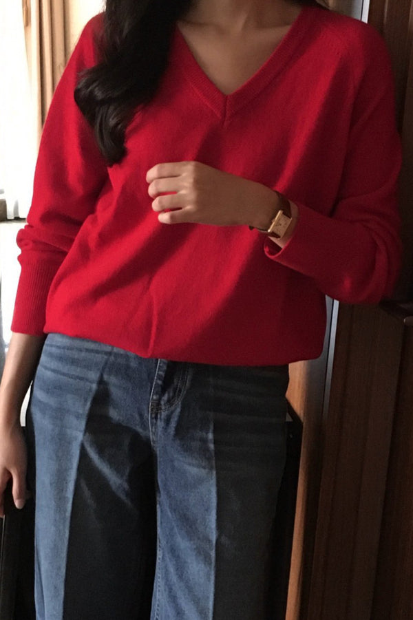 Cashmere V-neck Knit