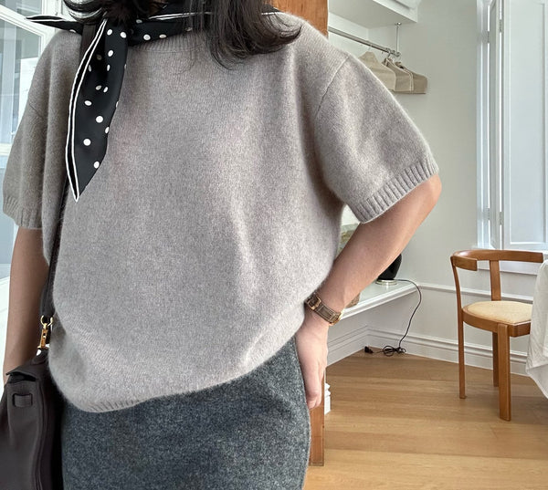 Cashmere Short Slv Knit