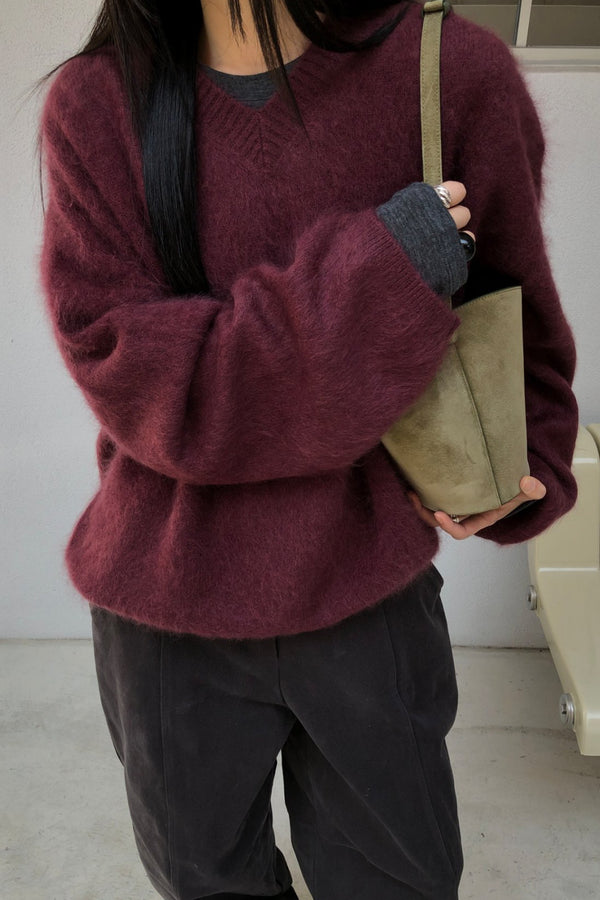 Premium Brushed V-neck Knit