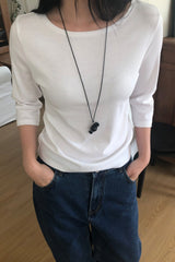 Boatneck Elbow Sleeve Tee
