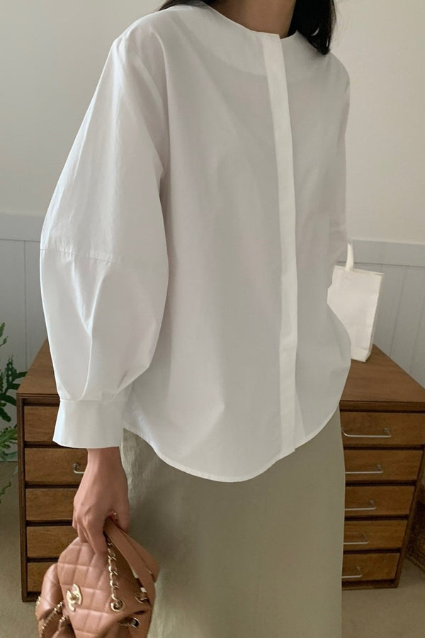 No Collar Volume Shirt