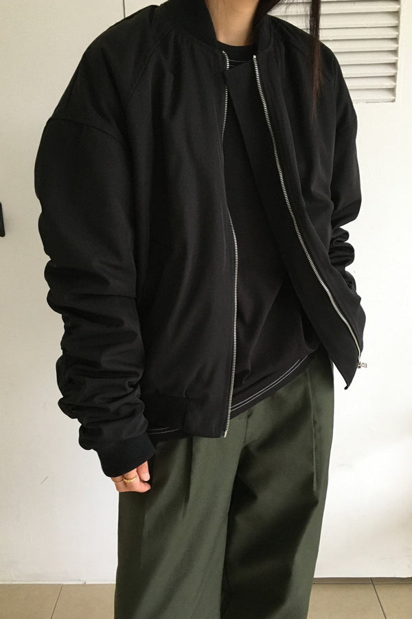 Shirring Zip Up Jacket