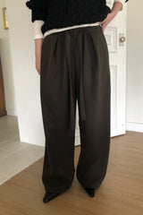 Soft Tie-Waist Wide Slacks