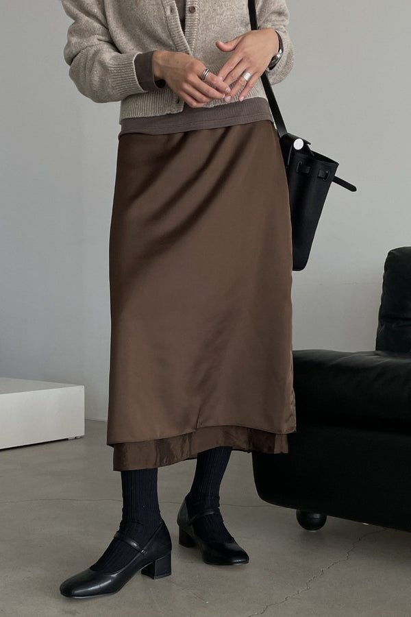 Layered Satin Skirt