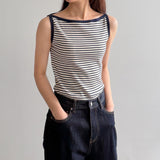 Stripe Boat Neck Tank