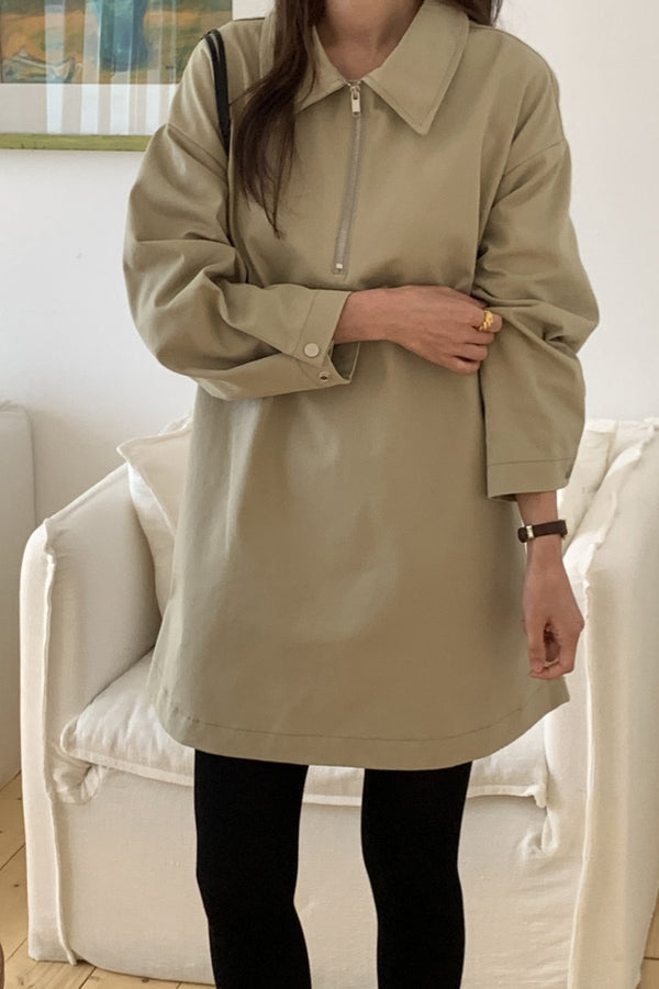 Modern Half-Zip Mini Dress
