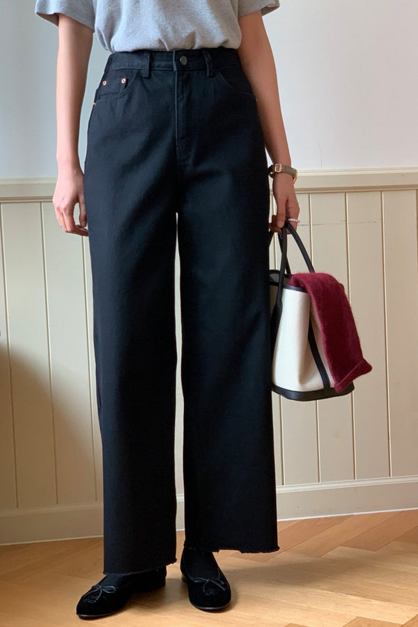 Warm Straight Black Jean