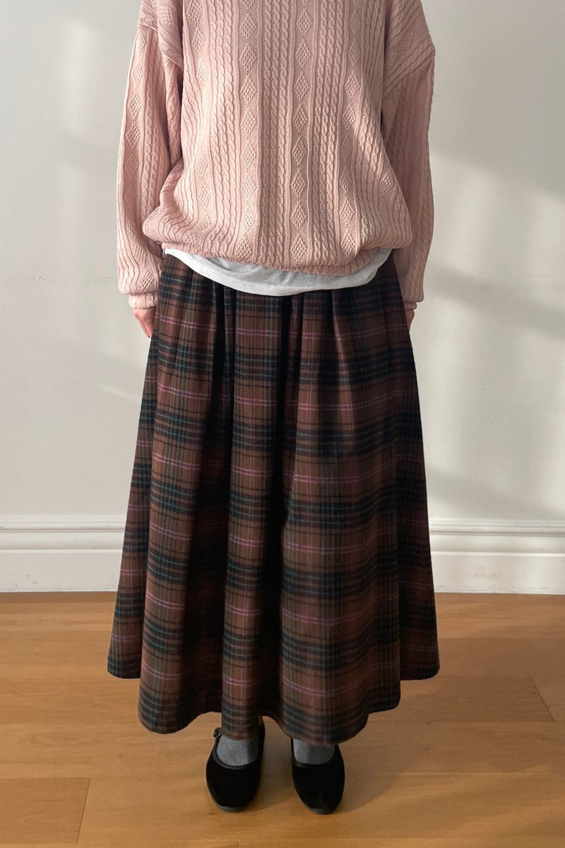 Banded Beauty Plaid Skirt