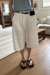Wide Leg Cotton Half Pant