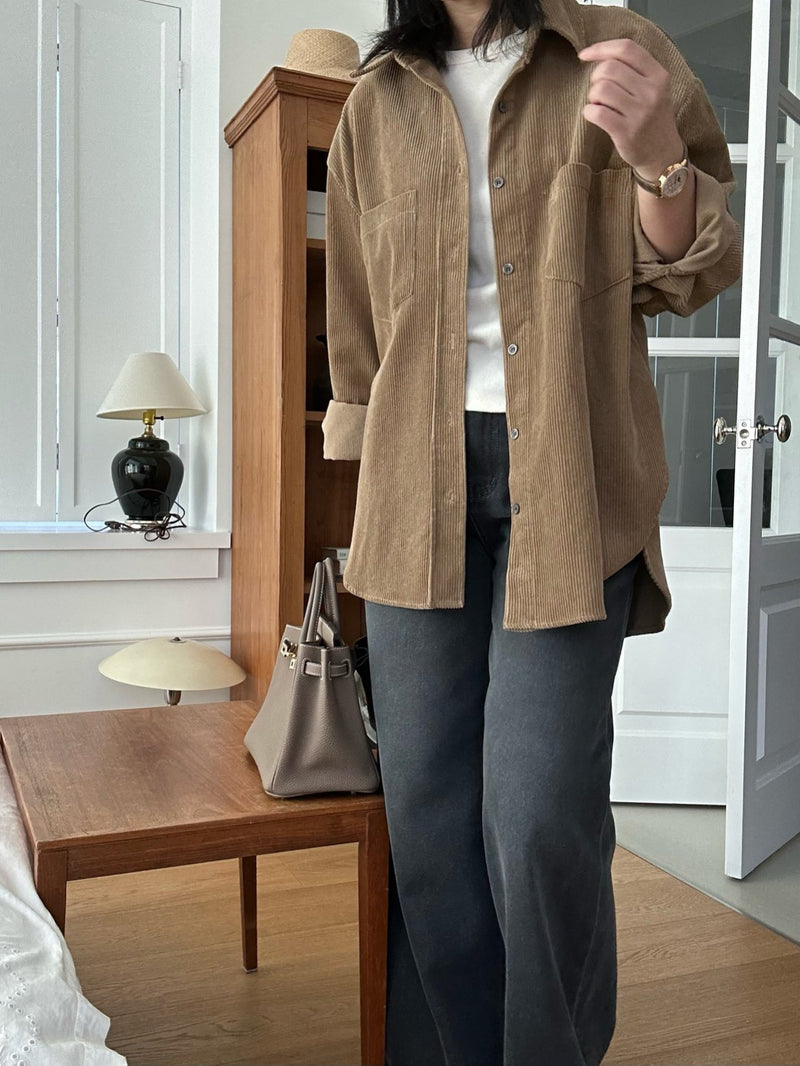 Boxy Pocket Corduroy Shirt