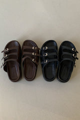 R841 Triple-Strap Platform Sandal