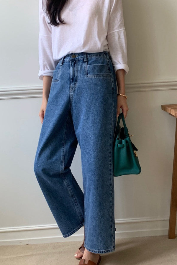 Pocket Banding Denim Pants